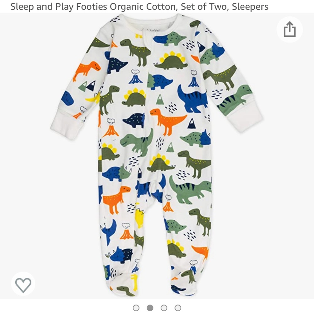 Sleep and Play Footies Organic Cotton, Set of Two, Sleepers